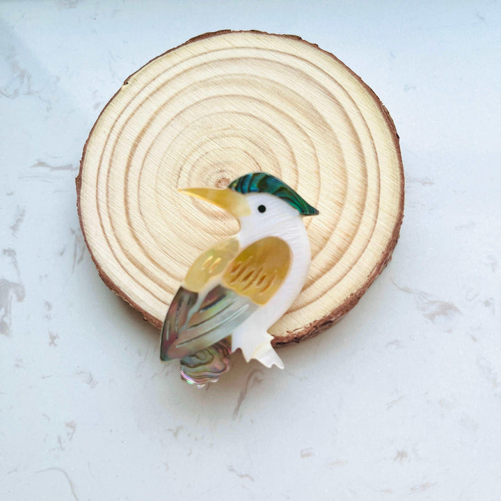 Woodpecker Shell Brooch