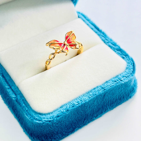 Enamel Butterfly Adjustable Ring