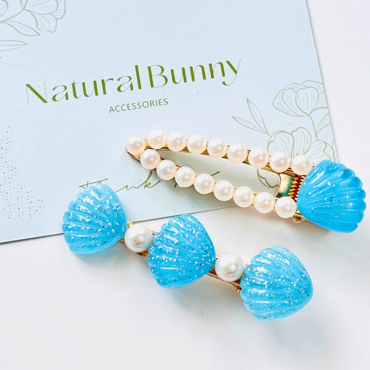 Sky Blue Marine Hair Clips Pack