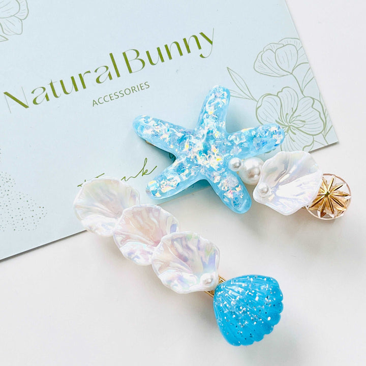 Sky Blue Marine Hair Clips Pack