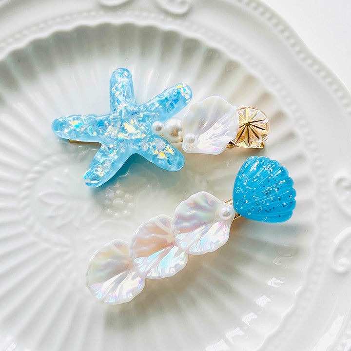 Sky Blue Marine Hair Clips Pack